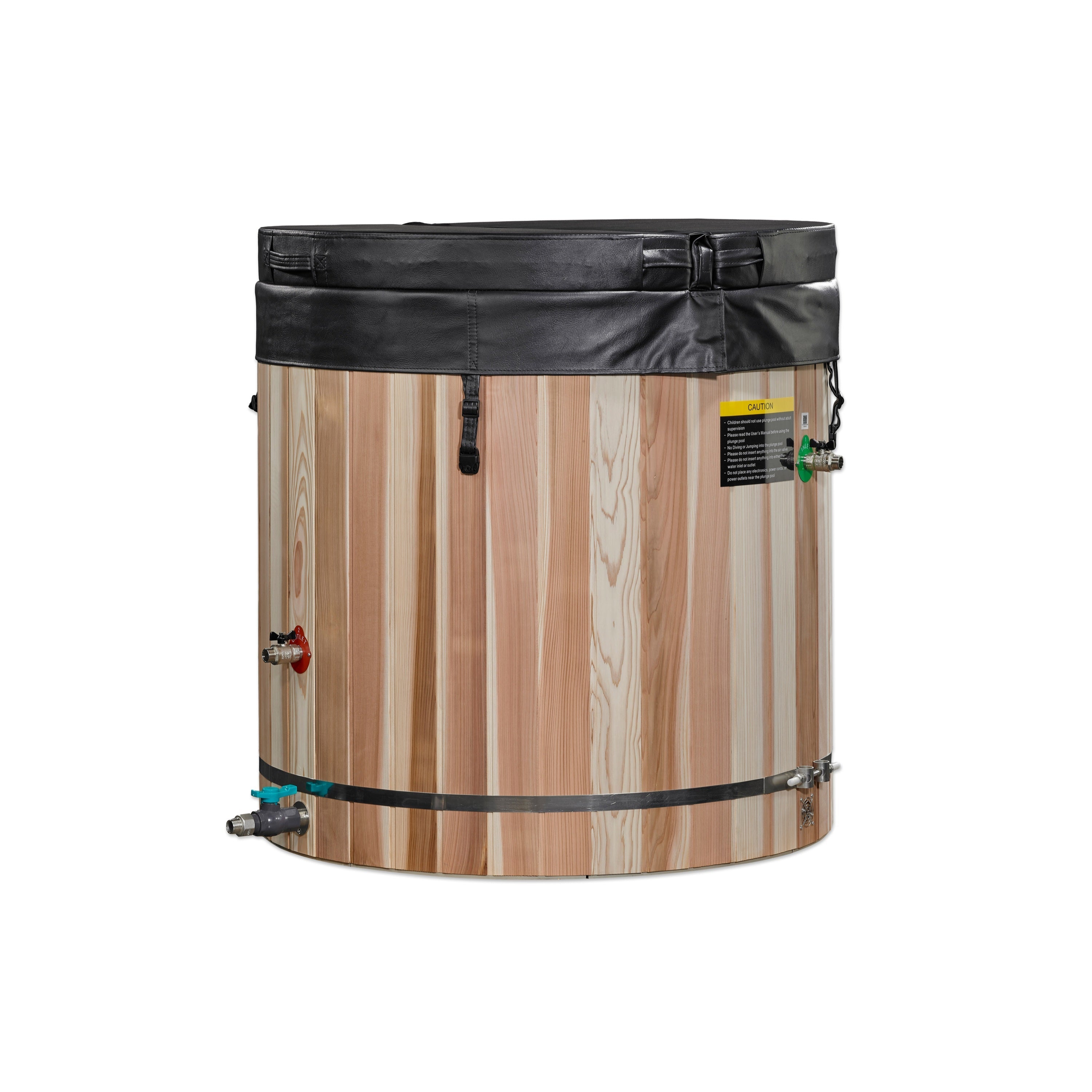Dynamic Cold Therapy Steel Barrel cold plunge tub with cover and valves