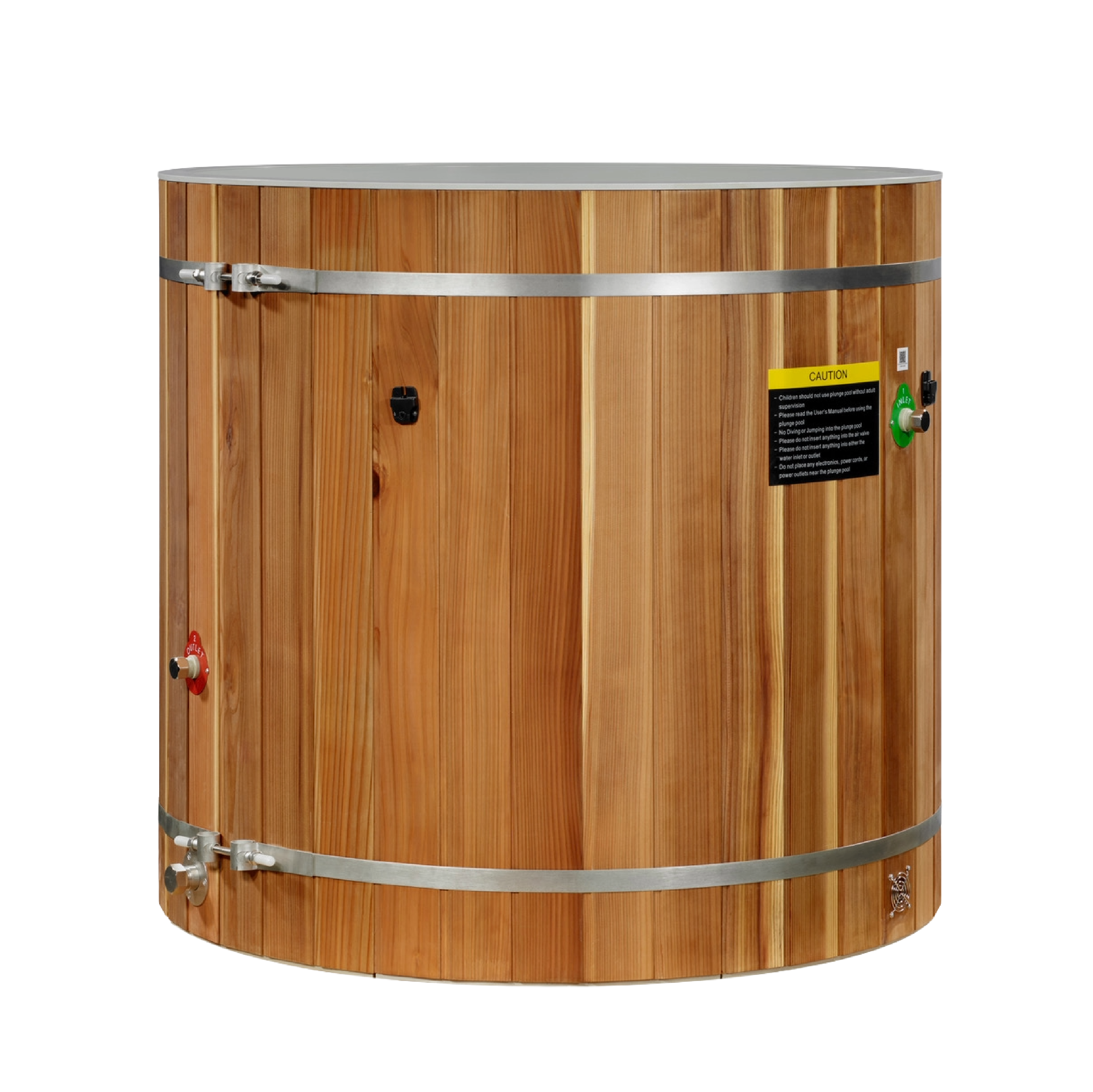 Dynamic Cold Therapy Cedar Barrel cold plunge tub, grey cedar exterior