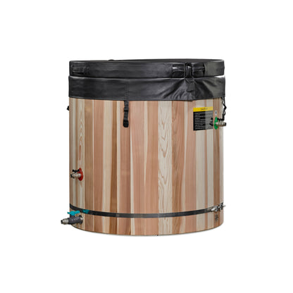 Dynamic Cold Therapy Steel Barrel cold plunge tub with cover and valves