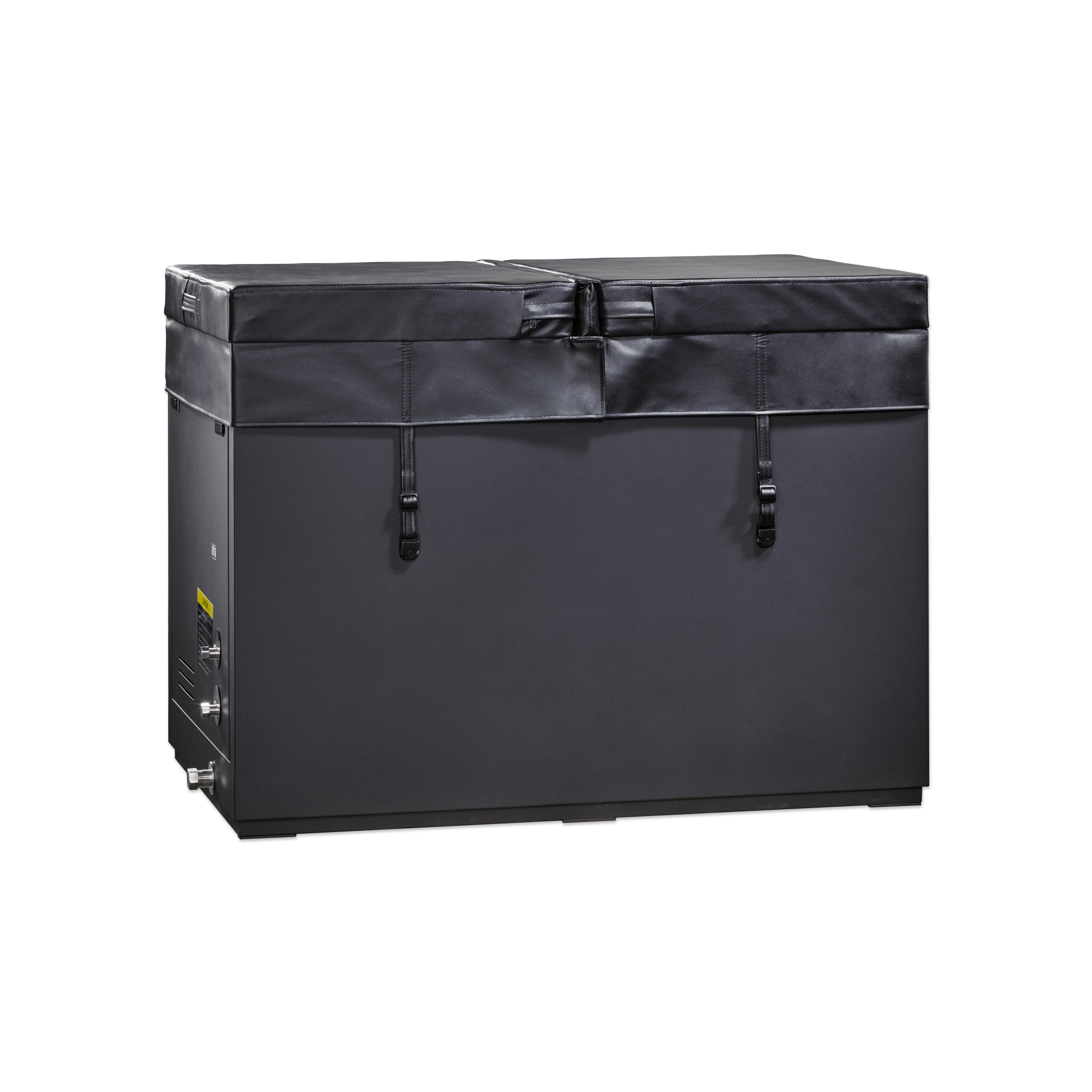 Dynamic Cold Therapy Cuboid Steel cold plunge tub with nano-coated stainless interior and cedar trim